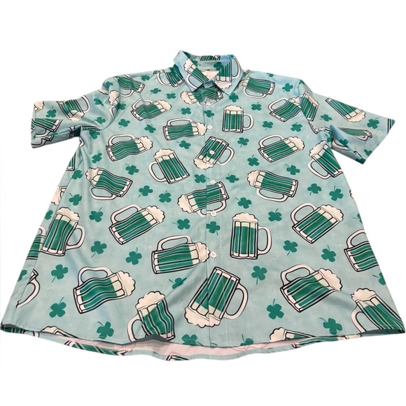 Catch the Waves Other - Catch the Waves Men's St. Patrick's Day Beer Button Down Shirt Size Medium